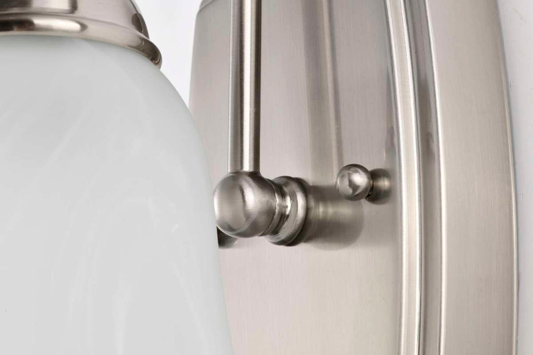 Vanity Nuvo 62-1569 8 Watt - LED 1 Light Vanity Fixture - 3000K - Brushed Nickel with Alabaster Glass - With Switch Nuvo