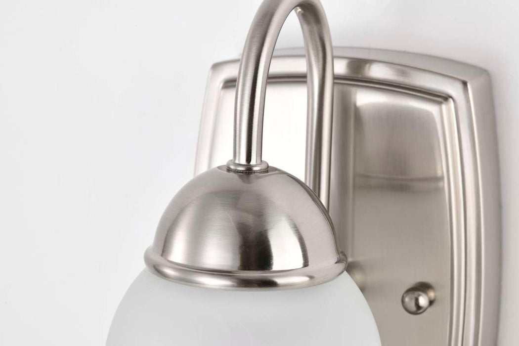 Vanity Nuvo 62-1569 8 Watt - LED 1 Light Vanity Fixture - 3000K - Brushed Nickel with Alabaster Glass - With Switch Nuvo