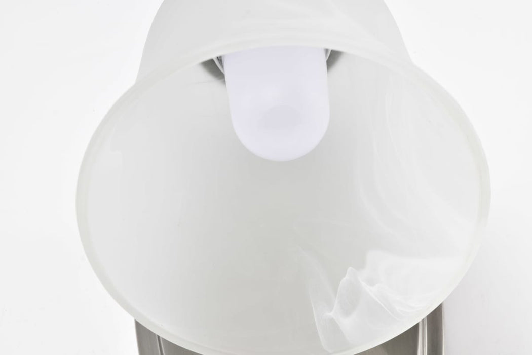 Vanity Nuvo 62-1569 8 Watt - LED 1 Light Vanity Fixture - 3000K - Brushed Nickel with Alabaster Glass - With Switch Nuvo