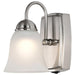 Vanity Nuvo 62-1569 8 Watt - LED 1 Light Vanity Fixture - 3000K - Brushed Nickel with Alabaster Glass - With Switch Nuvo