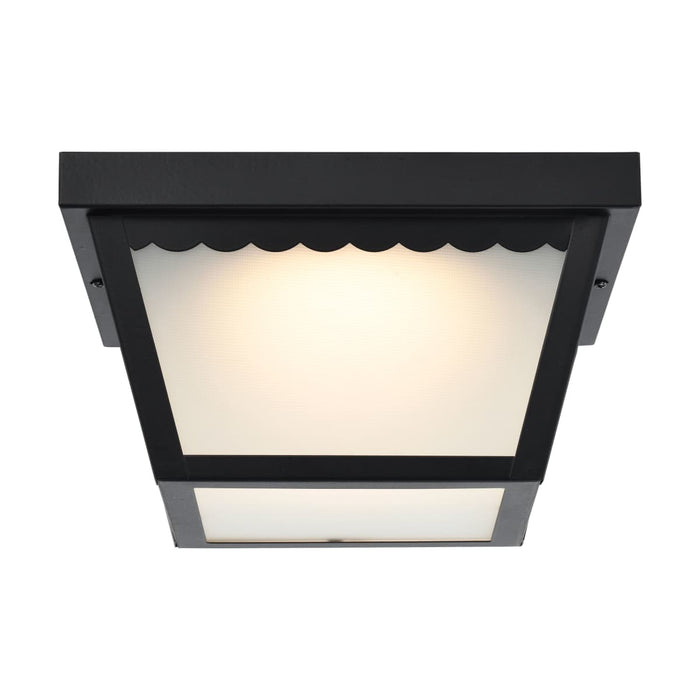 Flush Mount Nuvo 62-1572 12 Watt - 9 inch - LED Carport Flush Mount Fixture - 3000K - Dimmable - Black Finish with Frosted Glass Nuvo
