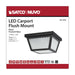 Flush Mount Nuvo 62-1572 12 Watt - 9 inch - LED Carport Flush Mount Fixture - 3000K - Dimmable - Black Finish with Frosted Glass Nuvo