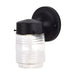Mason Jar Nuvo 62-1573 8 Watt - 1 Light - Porch - Wall - Mason Jar Fixture - 3000K - Black Finish with Clear Glass Nuvo