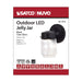Mason Jar Nuvo 62-1573 8 Watt - 1 Light - Porch - Wall - Mason Jar Fixture - 3000K - Black Finish with Clear Glass Nuvo