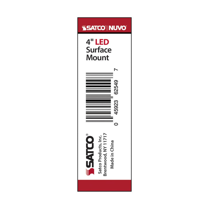 Surface Mount Nuvo 62-1581 4 inch - LED Surface Mount Fixture - CCT Selectable 3K/4K/5K - White - White Finish Nuvo