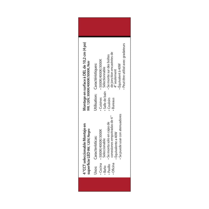 Surface Mount Nuvo 62-1584 4 inch - LED Surface Mount Fixture - CCT Selectable 3K/4K/5K - Black Nuvo