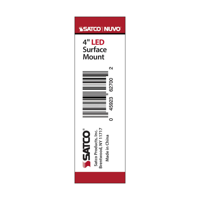 Surface Mount Nuvo 62-1584 4 inch - LED Surface Mount Fixture - CCT Selectable 3K/4K/5K - Black Nuvo