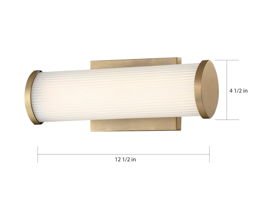 Vanity Nuvo 62-1591 Lena - LED Vanity - Brushed Brass with Striped Lens Nuvo