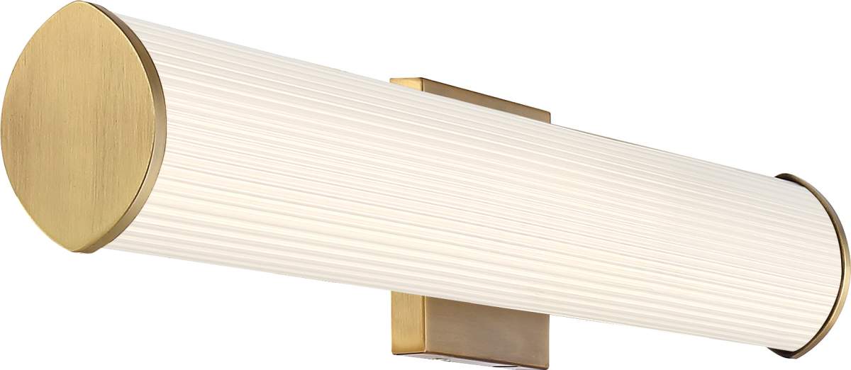 Vanity Nuvo 62-1593 Lena - LED Vanity - Brushed Brass with Striped Lens Nuvo