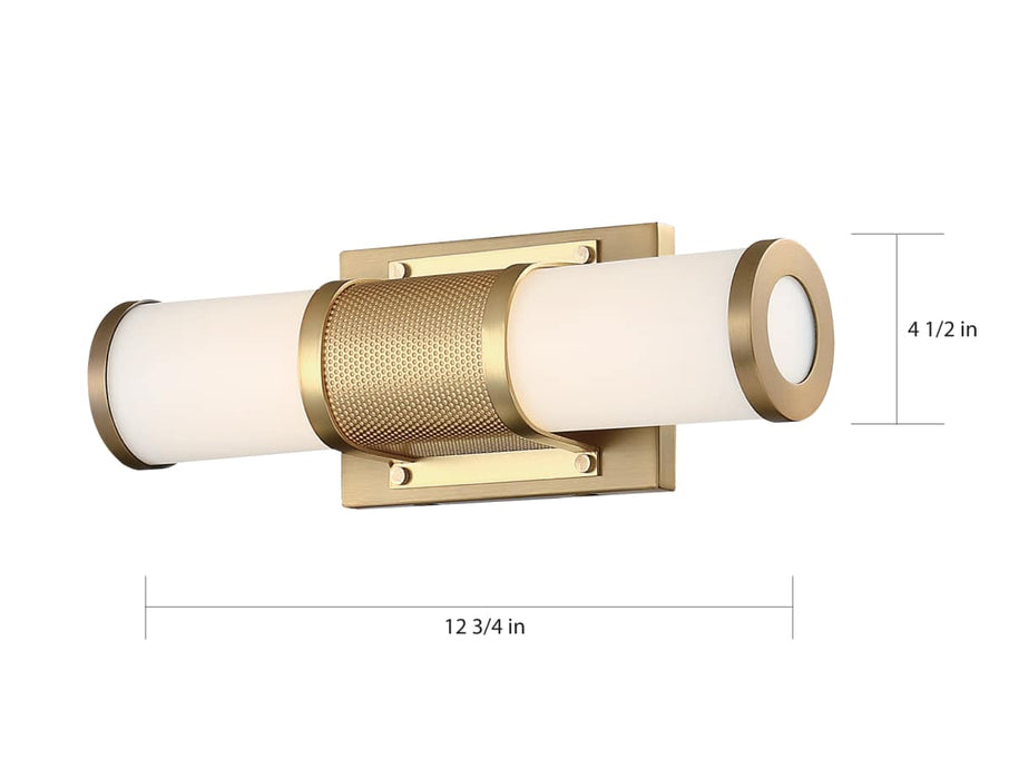 Vanity Nuvo 62-1601 Caper - LED Vanity - Brushed Brass with Frosted Lens Nuvo