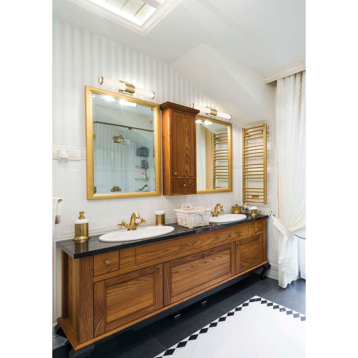 Vanity Nuvo 62-1602 Caper - LED Vanity - Brushed Brass with Frosted Lens Nuvo