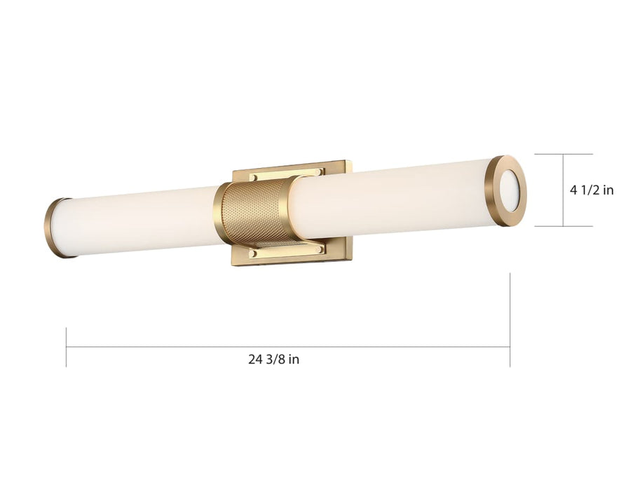 Vanity Nuvo 62-1602 Caper - LED Vanity - Brushed Brass with Frosted Lens Nuvo