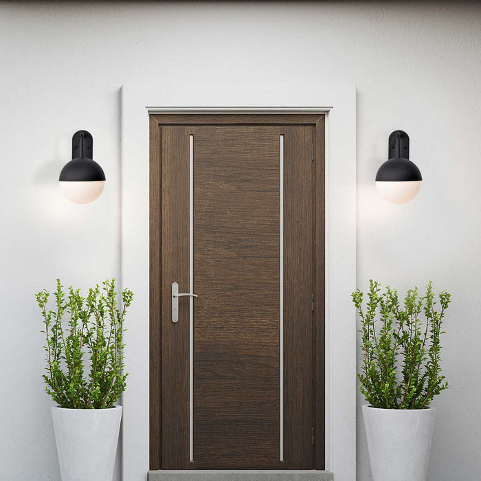 Wall Lantern Nuvo 62-1615 Atmosphere - 6W LED - Medium Wall Lantern - Matte Black with White Opal Glass Nuvo