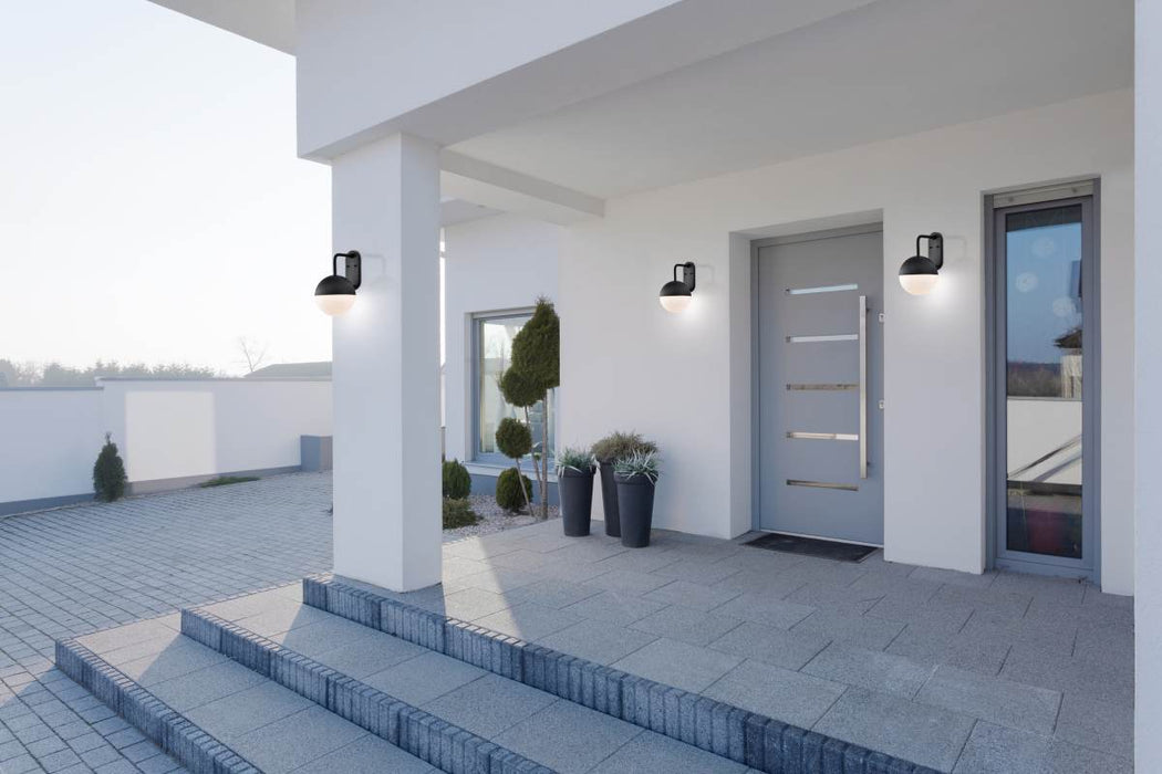 Wall Lantern Nuvo 62-1617 Atmosphere - 10W LED - Large Wall Lantern - Matte Black with White Opal Glass Nuvo
