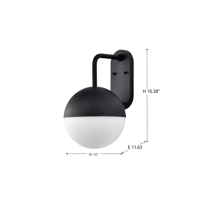 Wall Lantern Nuvo 62-1617 Atmosphere - 10W LED - Large Wall Lantern - Matte Black with White Opal Glass Nuvo