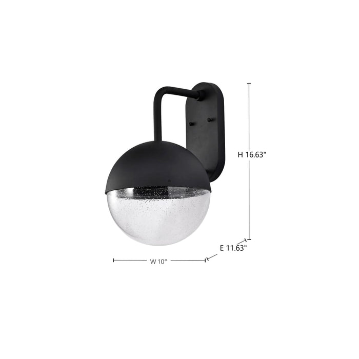 Wall Lantern Nuvo 62-1618 Atmosphere - 10W LED - Large Wall Lantern - Matte Black with Clear Seeded Glass Nuvo