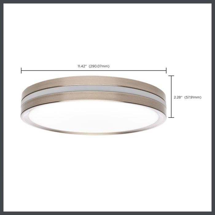 Flush Mount Nuvo 62-1690 11 Inch Surface Mount with Night Light - 5 CCT Selectable - Brushed Nickel Finish Nuvo