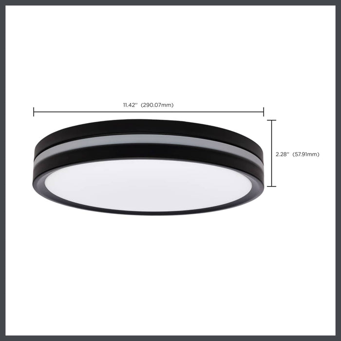 Flush Mount Nuvo 62-1691 11 Inch Surface Mount with Night Light - 5 CCT Selectable - Matte Black Finish Nuvo