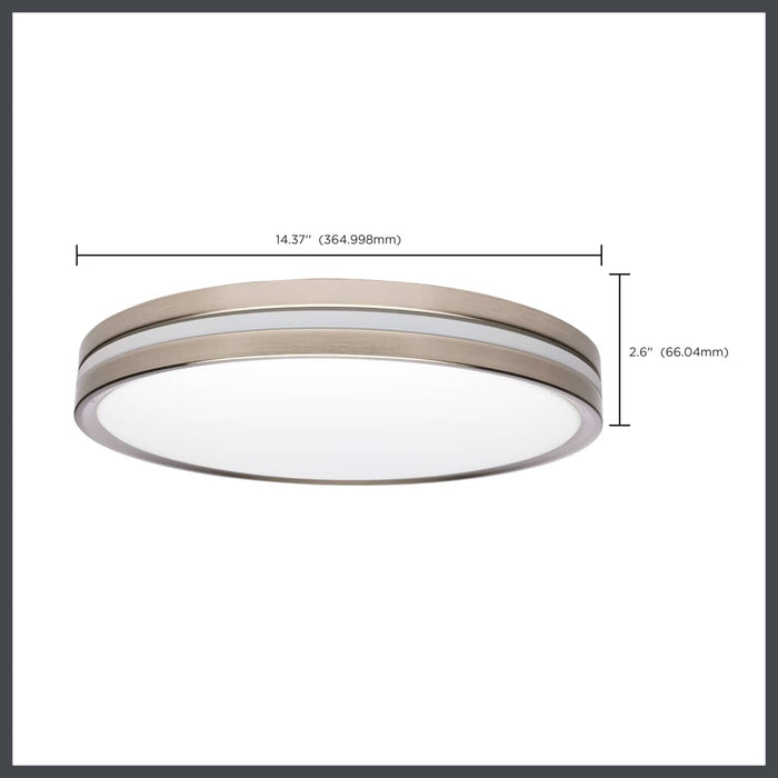 Flush Mount Nuvo 62-1692 15 Inch Surface Mount with Night Light - 5 CCT Selectable - Brushed Nickel Finish Nuvo