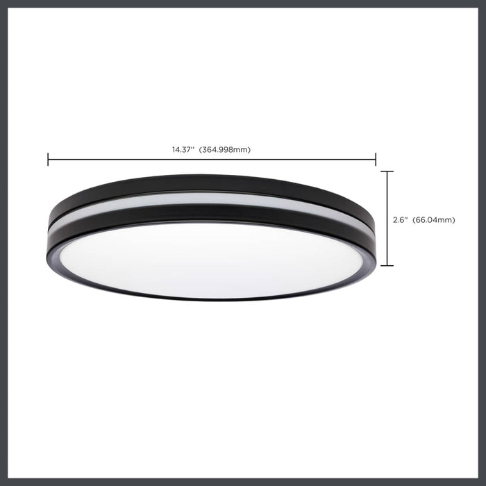 Flush Mount Nuvo 62-1693 15 Inch Surface Mount with Night Light - 5 CCT Selectable - Matte Black Finish Nuvo
