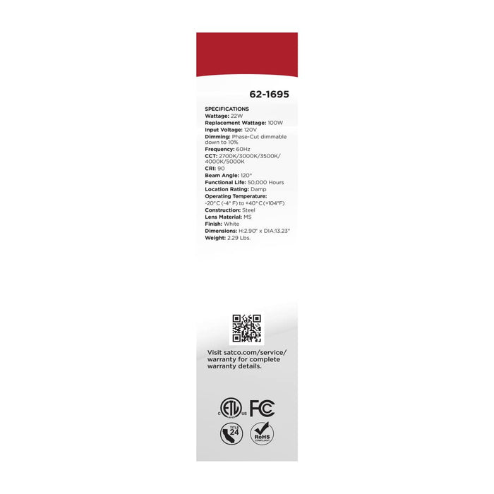 Flush Mount Nuvo 62-1695 Selene - 13 Inch LED Flush Mount - CCT Selectable - White Finish Nuvo