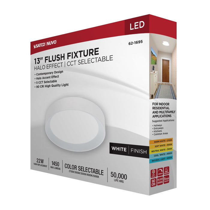 Flush Mount Nuvo 62-1695 Selene - 13 Inch LED Flush Mount - CCT Selectable - White Finish Nuvo