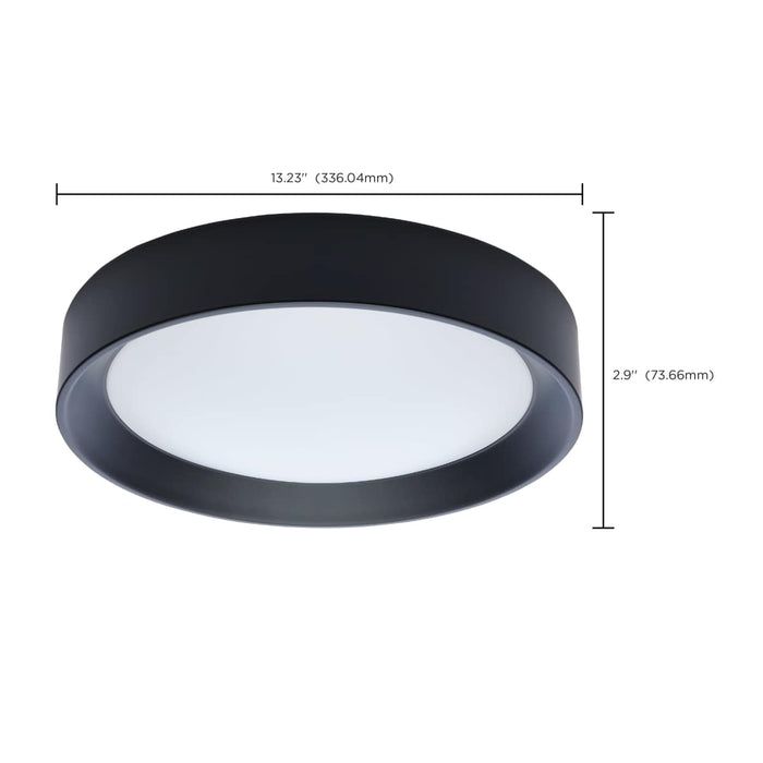 Flush Mount Nuvo 62-1696 Selene - 13 Inch LED Flush Mount - CCT Selectable - Black Finish Nuvo
