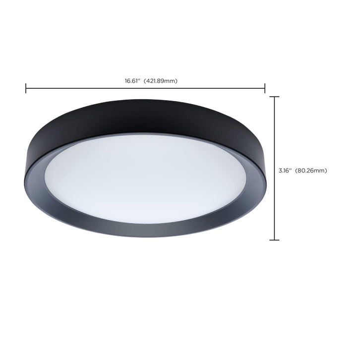 Flush Mount Nuvo 62-1698 Selene - 17 Inch LED Flush Mount - CCT Selectable - Black Finish Nuvo