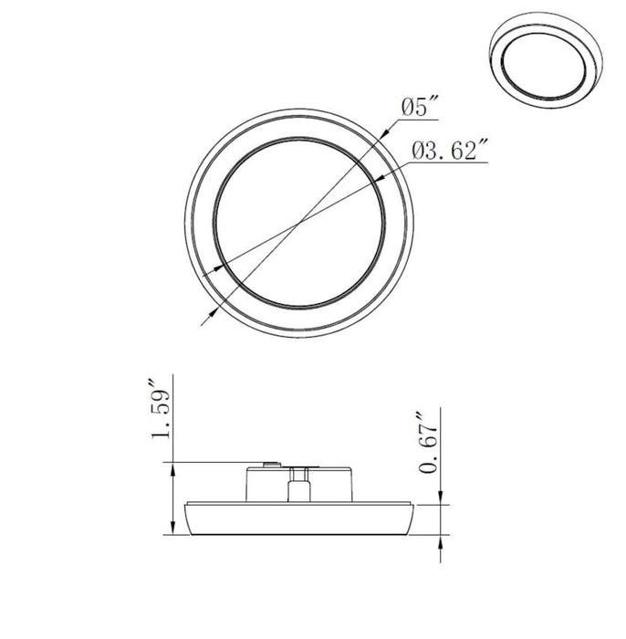 Flush Mount Nuvo 62-1702 Blink Pro - 9W - 5in - LED Fixture - CCT Selectable - Round Shape - Bronze Finish - 120V Nuvo