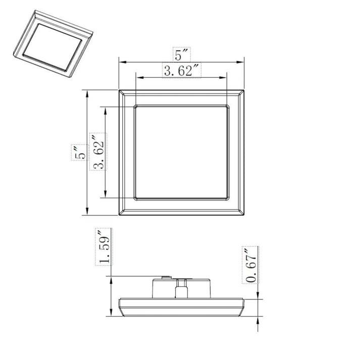 Flush Mount Nuvo 62-1704 Blink Pro - 9W - 5in - LED Fixture - CCT Selectable - Square Shape - White Finish - 120V Nuvo