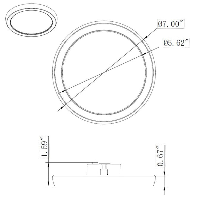 Flush Mount Nuvo 62-1713 Blink Pro - 11W - 7in - LED Fixture - CCT Selectable - Round Shape - Brushed Nickel Finish - 120V Nuvo