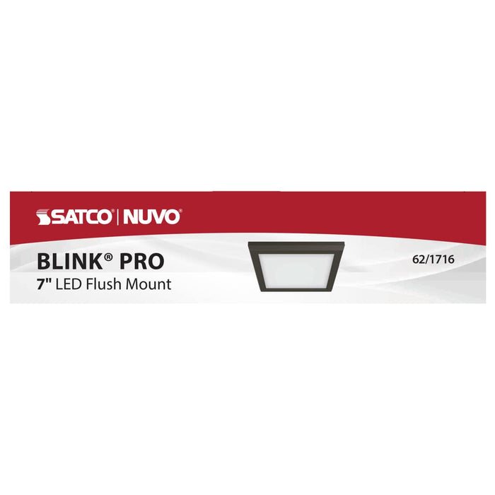 Flush Mount Nuvo 62-1716 Blink Pro - 11W - 7in - LED Fixture - CCT Selectable - Square Shape - Bronze Finish - 120V Nuvo