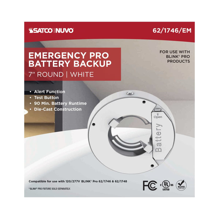 Flush Mount Nuvo 62-1746 BLINK Pro - 11 Watt - 7 Inch LED Fixture - 3000K - Round Shape - White Finish - 120/277 Volts Nuvo