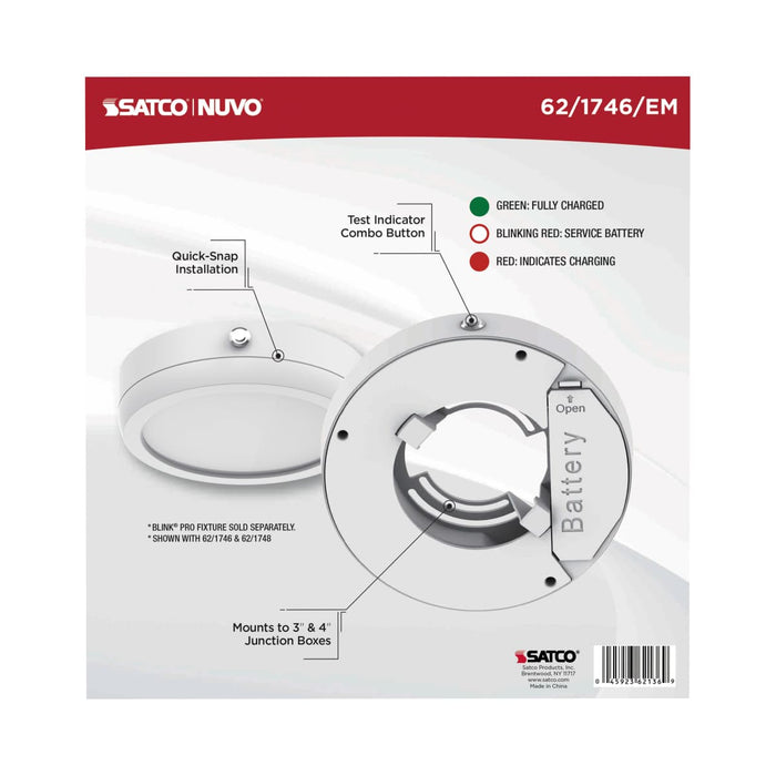 Flush Mount Nuvo 62-1746 BLINK Pro - 11 Watt - 7 Inch LED Fixture - 3000K - Round Shape - White Finish - 120/277 Volts Nuvo