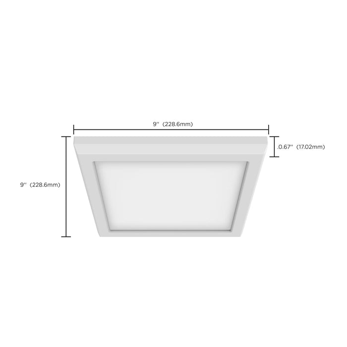 Flush Mount Nuvo 62-1759 BLINK Pro - 13 Watt - 9 Inch LED Fixture - 4000K - Square Shape - White Finish - 120/277 Volts Nuvo
