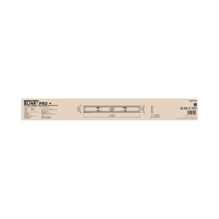 Surface Mount Nuvo 62-1772 Blink Pro Plus - 42 Watt - 5.5 in. x 48 in. - Surface Mount LED - CCT Selectable - 90 CRI - White Finish - 120/277 Volt - Rectangular Shape Nuvo
