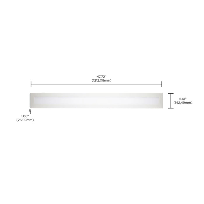Surface Mount Nuvo 62-1772 Blink Pro Plus - 42 Watt - 5.5 in. x 48 in. - Surface Mount LED - CCT Selectable - 90 CRI - White Finish - 120/277 Volt - Rectangular Shape Nuvo