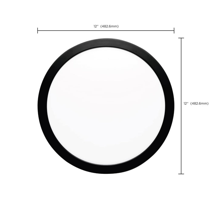 Surface Mount Nuvo 62-1786 Blink Pro Plus - 19.5 Watt - 12 in. - Surface Mount LED - CCT Selectable - 90 CRI - Black Finish - 120/277 Volt - Round Shape Nuvo