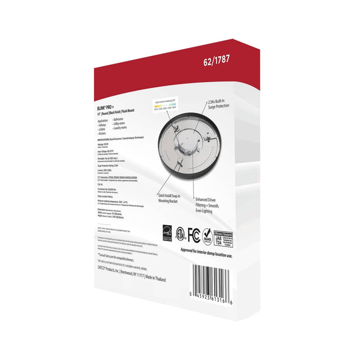 Surface Mount Nuvo 62-1787 Blink Pro Plus - 29.5 Watt - 15 in. - Surface Mount LED - CCT Selectable - 90 CRI - Black Finish - 120/277 Volt - Round Shape Nuvo