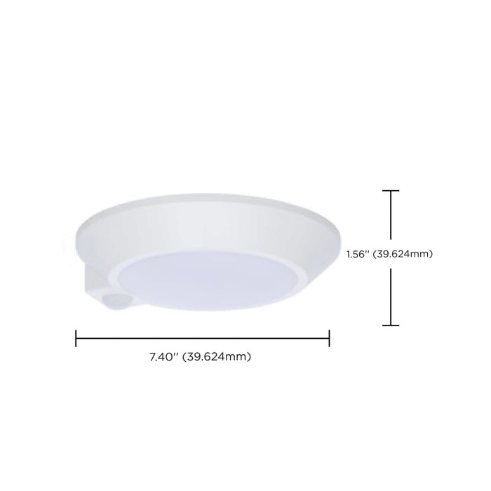 Disk Light Nuvo 62-1820R1 7 Inch LED Disk Light - 27K/3K/35K/4K/5K CCT Selectable - Occupancy Sensor - White Finish Nuvo