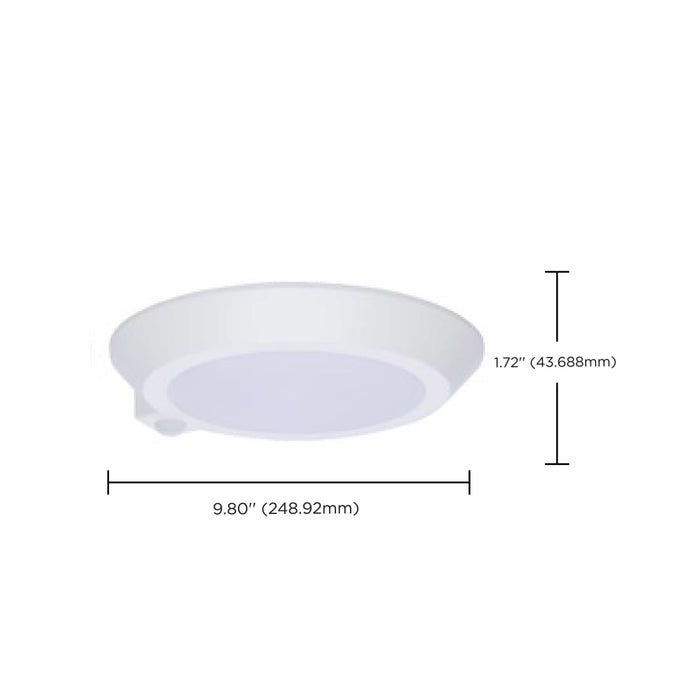 Disk Light Nuvo 62-1821R1 10 Inch LED Disk Light - 27K/3K/35K/4K/5K CCT Selectable - Occupancy Sensor - White Finish Nuvo