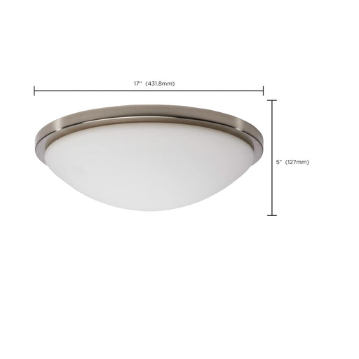 Flush Mount Nuvo 62-1844 Button - 17 Inch LED Flush Mount Fixture - Brushed Nickel Finish - CCT Selectable - 120 Volts Nuvo