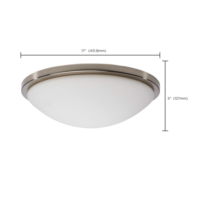 Flush Mount Nuvo 62-1844 Button - 17 Inch LED Flush Mount Fixture - Brushed Nickel Finish - CCT Selectable - 120 Volts Nuvo