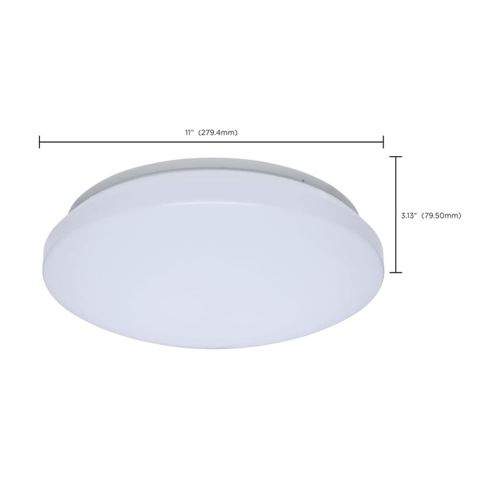 Flush Mount Nuvo 62-1850 11 Inch LED Cloud Fixture - 12.5 Watts - 27K/30K/35K/40K/50K CCT Selectable - Round Shape - White Finish - 120 Volt Nuvo