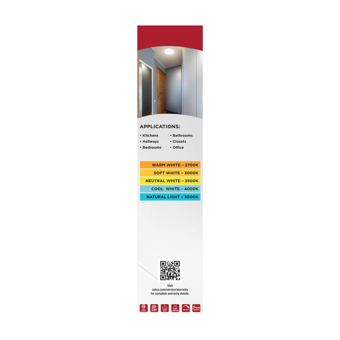 Flush Mount Nuvo 62-1852 14 Inch LED Cloud Fixture - 15 Watts - 27K/30K/35K/40K/50K CCT Selectable - Round Shape - White Finish - 120 Volt Nuvo