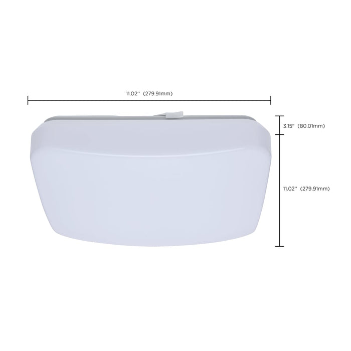 Flush Mount Nuvo 62-1854 11 Inch LED Cloud Fixture - 11 Watts - 27K/30K/35K/40K/50K CCT Selectable - Square Shape - White Finish - 120 Volt Nuvo