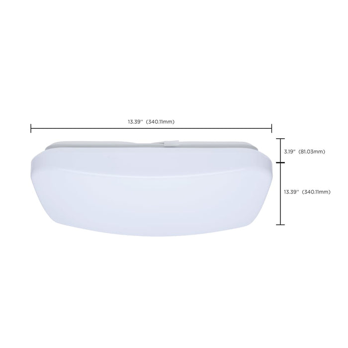 Flush Mount Nuvo 62-1856 14 Inch LED Cloud Fixture - 17 Watts - 27K/30K/35K/40K/50K CCT Selectable - Square Shape - White Finish - 120 Volt Nuvo