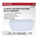 Flush Mount Nuvo 62-1857 14 Inch LED Cloud Fixture with Sensor - 17 Watts - 27K/30K/35K/40K/50K CCT Selectable - Square Shape - White Finish - 120 Volt Nuvo