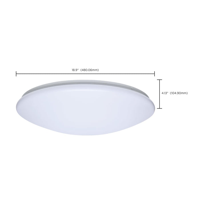 Flush Mount Nuvo 62-1858 19 Inch LED Cloud Fixture - 25 Watts - 27K/30K/35K/40K/50K CCT Selectable - Round Shape - White Finish - 120 Volt Nuvo