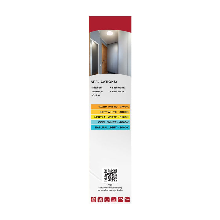 Flush Mount Nuvo 62-1861 14 Inch LED Cloud Fixture - 17 Watts - 27K/30K/35K/40K/50K CCT Selectable - White Finish - Round Shape - 120-277 Ranged Voltage Nuvo